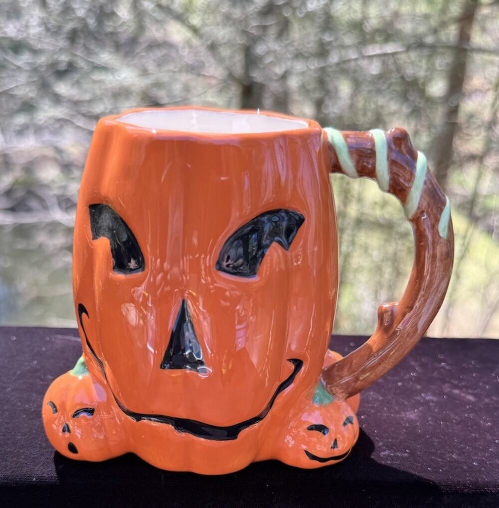 Vintage Applause Halloween Jack O Lantern Pumpkin Ceramic Mug Dept 56 -LO11/1